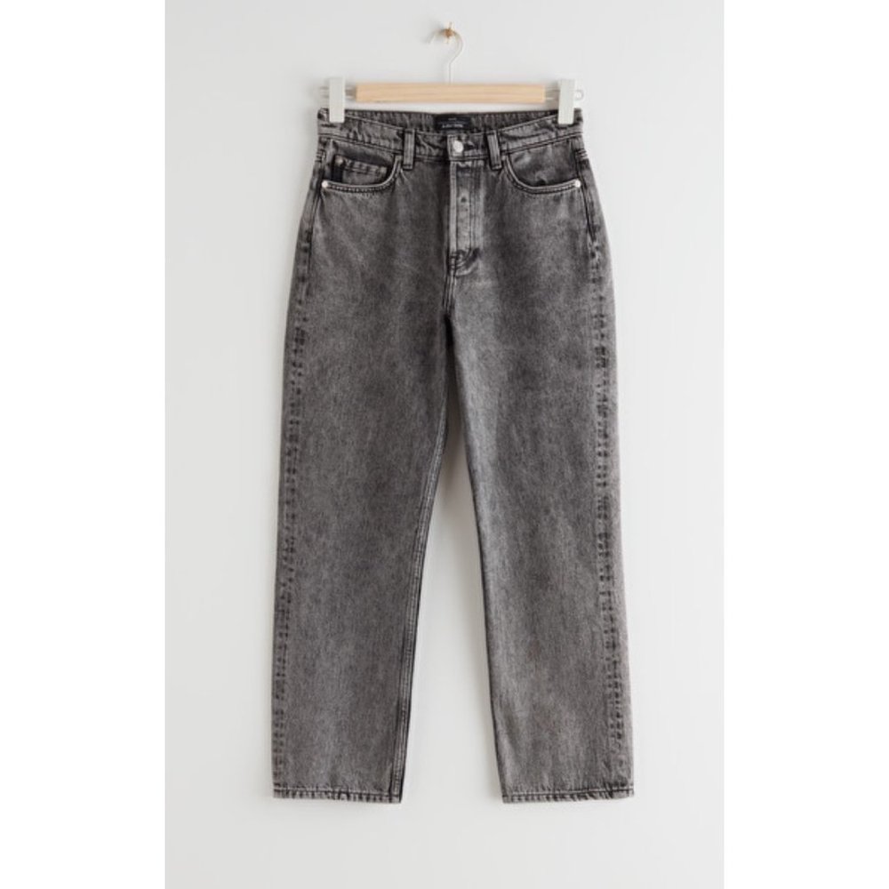 & Other Stories Size 27 Grey High-Waisted Cropped Jeans (never worn)